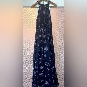Blue Flowered Maternity Dress